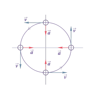 Рисунок 1. Движение точки с постоянной скоростью по окружности