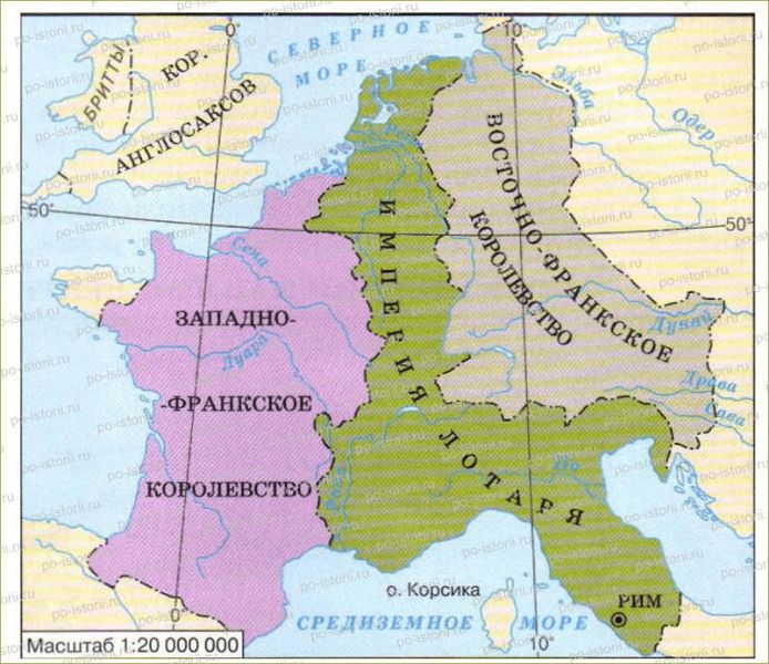 Источник: Раздел империи Карла Великого по Веденскому договору 843 г.